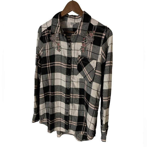 Kismet Pink Flannel Button Down - Picture 1 of 4